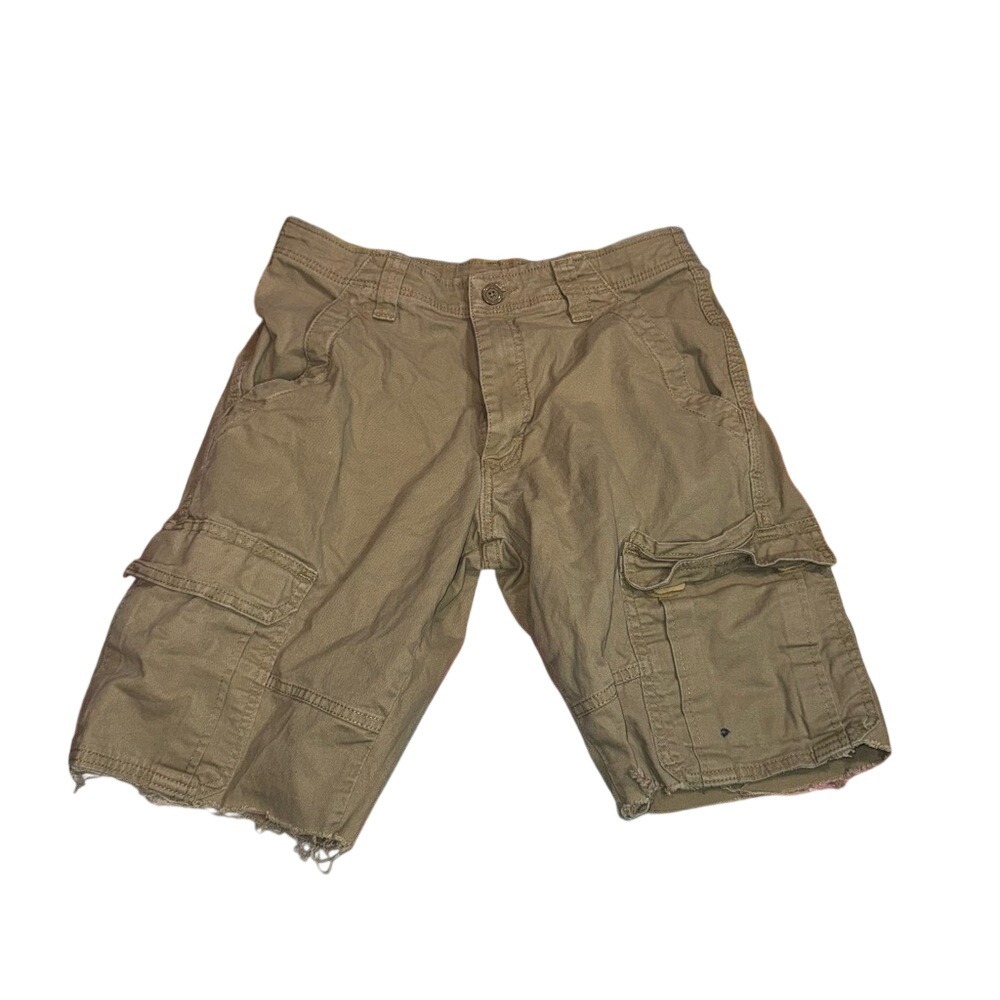 Wrangler Mens Relaxed Fit Cargo Shorts Khaki Tan Brown Cut Off Size 29 1070ABWEW